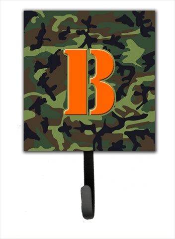 CJ1030-BSH4 Letter B Initial Monogram - Camo Green Leash Holder Or Key Hook