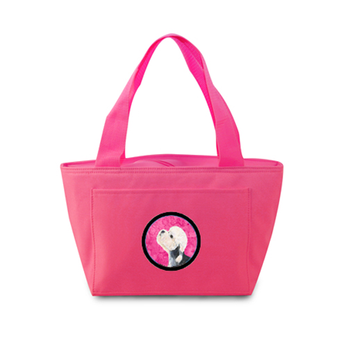 Picture of Carolines Treasures SS4779-PK-8808 Pink Dandie Dinmont Terrier Zippered Insulated School Washable And Stylish Lunch Bag Cooler