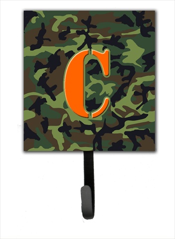 Letter C Initial Monogram - Camo Green Leash Holder Or Key Hook