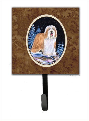 Starry Night Bearded Collie Leash Holder Or Key Hook