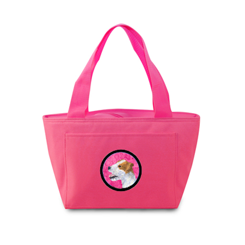 Picture of Carolines Treasures SS4780-PK-8808 Pink Jack Russell Terrier Zippered Insulated School Washable And Stylish Lunch Bag Cooler