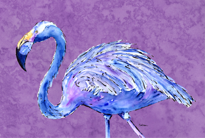 8874PLMT Flamingo On Purple Fabric Placemat