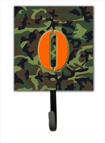 CJ1030-OSH4 Letter O Initial Monogram - Camo Green Leash Holder Or Key Hook