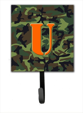 CJ1030-USH4 Letter U Initial Monogram - Camo Green Leash Holder Or Key Hook