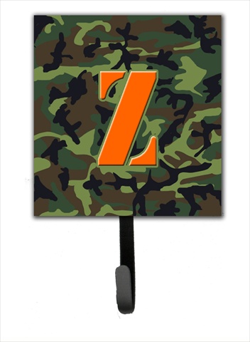CJ1030-ZSH4 Letter Z Initial Monogram - Camo Green Leash Holder Or Key Hook