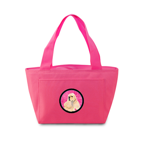 Picture of Carolines Treasures SS4798-PK-8808 Pink Cocker Spaniel Zippered Insulated School Washable And Stylish Lunch Bag Cooler