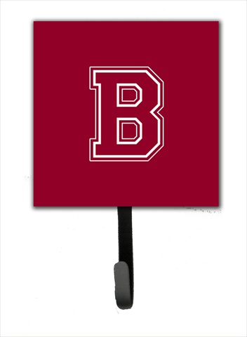 CJ1032-BSH4 Letter B Initial Monogram - Maroon And White Leash Holder Or Key Hook