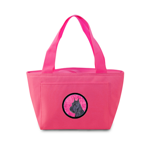 Picture of Carolines Treasures SS4799-PK-8808 Pink Schnauzer Zippered Insulated School Washable And Stylish Lunch Bag Cooler