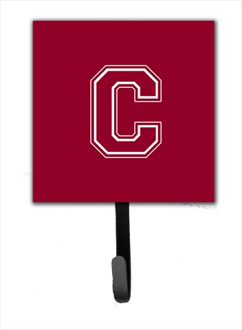 CJ1032-CSH4 Letter C Initial Monogram - Maroon And White Leash Holder Or Key Hook
