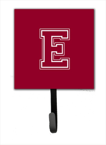CJ1032-ESH4 Letter E Initial Monogram - Maroon And White Leash Holder Or Key Hook