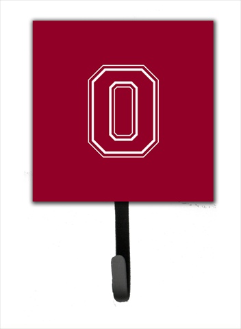CJ1032-OSH4 Letter O Initial Monogram - Maroon And White Leash Holder Or Key Hook