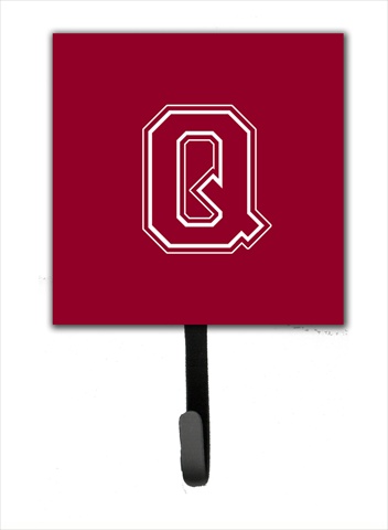 CJ1032-QSH4 Letter Q Initial Monogram - Maroon And White Leash Holder Or Key Hook