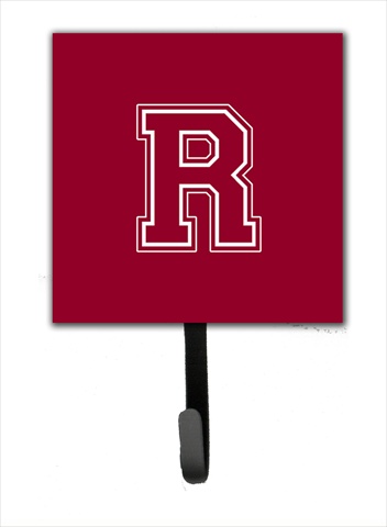 CJ1032-RSH4 Letter R Initial Monogram - Maroon And White Leash Holder Or Key Hook
