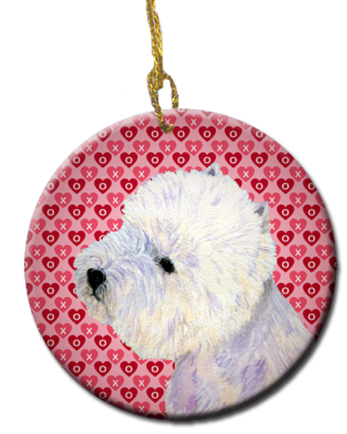 Picture of Carolines Treasures LH9135CO1 Westie Valentines Love And Hearts Ceramic Ornament