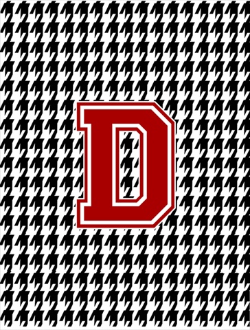Houndstooth Black Initial D Monogram Flag - Garden Size