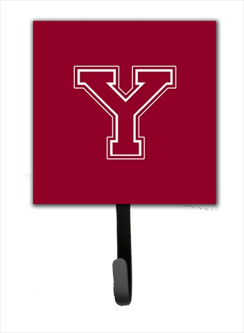 CJ1032-YSH4 Letter Y Initial Monogram - Maroon And White Leash Holder Or Key Hook