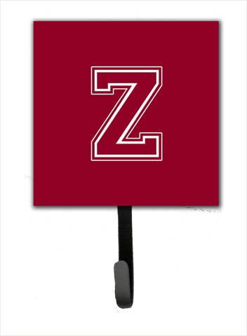 CJ1032-ZSH4 Letter Z Initial Monogram - Maroon And White Leash Holder Or Key Hook