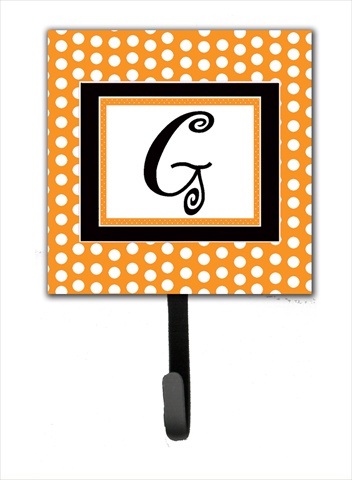Picture of Carolines Treasures CJ1033-GSH4 Letter G Initial Monogram - Orange Polka Dots Leash Holder Or Key Hook