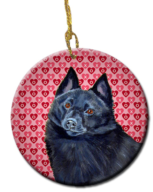 Picture of Carolines Treasures LH9159CO1 Schipperke Valentines Love And Hearts Ceramic Ornament