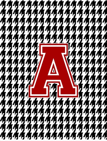 Houndstooth Black Initial A Monogram Flag- Garden Size