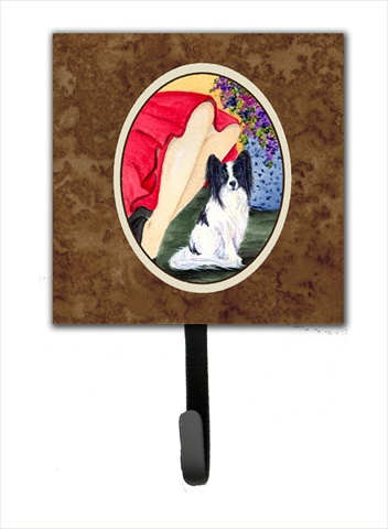 Lady With Her Papillon Leash Holder Or Key Hook