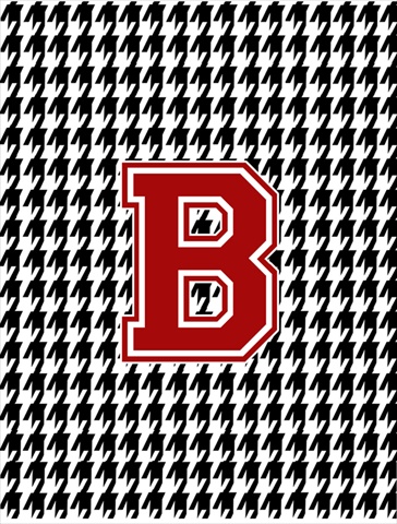 Houndstooth Black B Monogram Initial Garden Size Flag