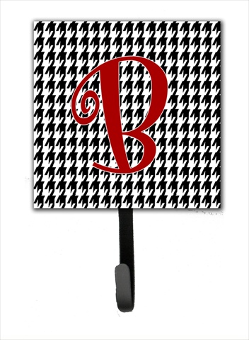 CJ1035-BSH4 4.25 x 6 in. Letter B Initial Monogram Houndstooth Black Leash Or Key Hook