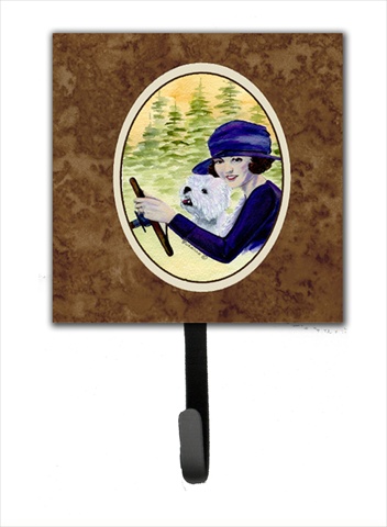 4.25 x 6 in. Woman Driving with Her Westie Leash Or Key Hook