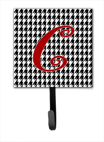 CJ1035-CSH4 4.25 x 6 in. Letter C Initial Monogram Houndstooth Black Leash Or Key Hook
