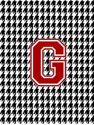 Houndstooth Black G Monogram Initial Garden Size Flag