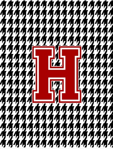 11 x 15 in. Houndstooth Black H Monogram Initial Garden Size Flag