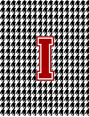 CJ1021-I-GF 11 x 15 in. Houndstooth Black I Monogram Initial Garden Size Flag