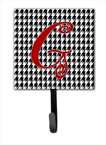 CJ1035-GSH4 4.25 x 6 in. Letter G Initial Monogram Houndstooth Black Leash Or Key Hook
