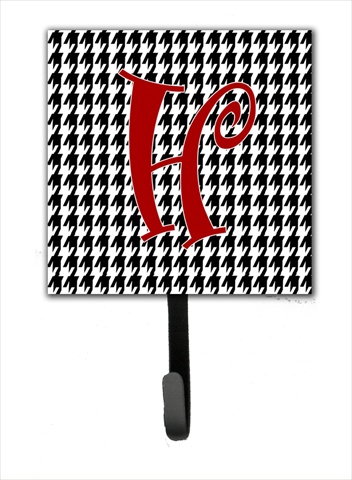 Picture of Carolines Treasures CJ1035-HSH4 4.25 x 6 in. Letter H Initial Monogram Houndstooth Black Leash Or Key Hook