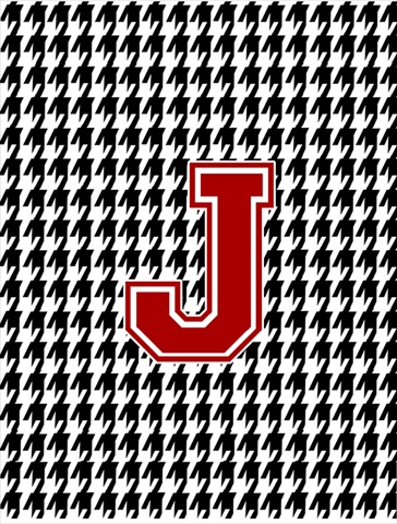 Houndstooth Black J Monogram Initial Garden Size Flag