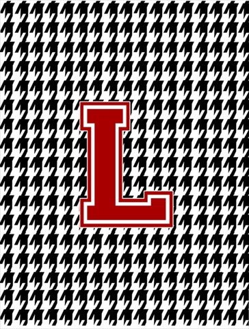 Houndstooth Black L Monogram Initial Garden Size Flag