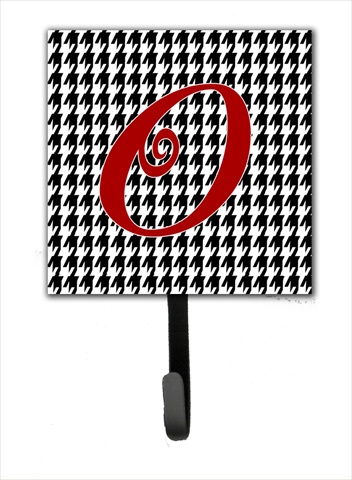 CJ1035-OSH4 4.25 x 6 in. Letter O Initial Monogram Houndstooth Black Leash Or Key Hook