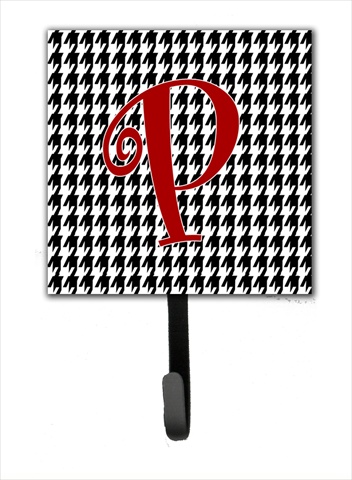 CJ1035-PSH4 4.25 x 6 in. Letter P Initial Monogram Houndstooth Black Leash Or Key Hook