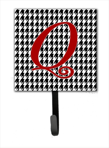 CJ1035-QSH4 4.25 x 6 in. Letter Q Initial Monogram Houndstooth Black Leash Or Key Hook