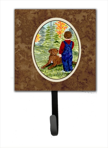 Little Boy with His Chesapeake Bay Retriever Leash Or Key Hook