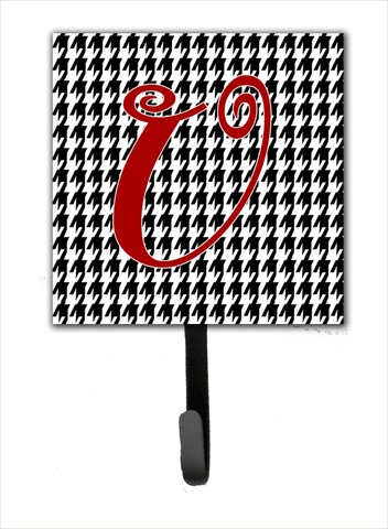 CJ1035-USH4 4.25 x 6 in. Letter U Initial Monogram Houndstooth Black Leash Or Key Hook