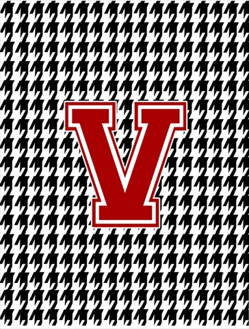 11 x 15 in. Houndstooth Black V Monogram Initial Garden Size Flag