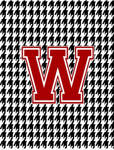 11 x 15 in. Houndstooth Black W Monogram Initial Garden Size Flag