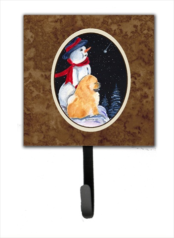 4.25 x 6 in. Snowman with Chow Chow Leash Or Key Hook