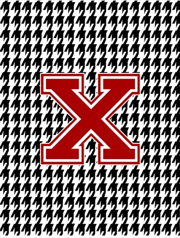 Houndstooth Black X Monogram Initial Garden Size Flag