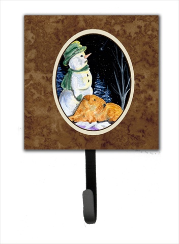 4.25 x 6 in. Snowman with Welsh Terrier Leash Or Key Hook