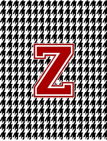 Houndstooth Black Z Monogram Initial Garden Size Flag