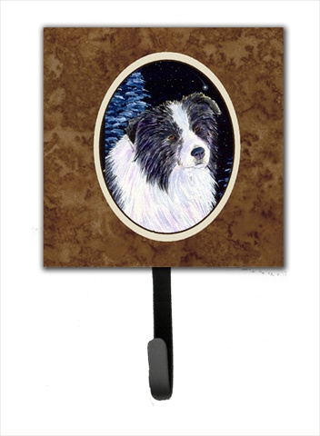 4.25 x 6 in. Starry Night Border Collie Leash Or Key Hook
