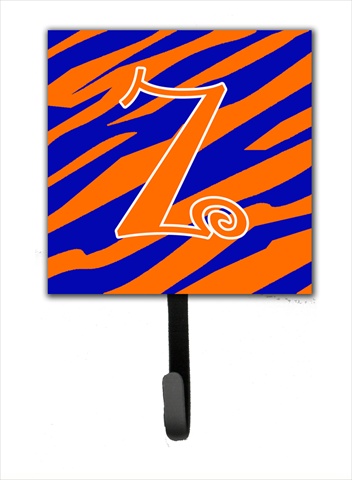 Picture of Carolines Treasures CJ1036-ZSH4 4.25 x 6 in. Letter Z Initial Tiger Stripe Blue and Orange Leash Or Key Hook