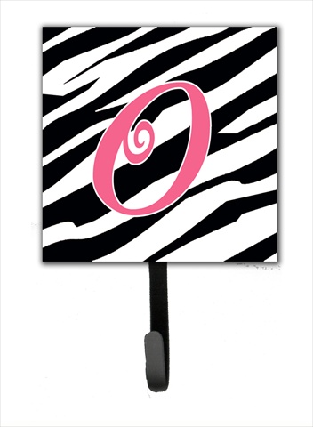 Picture of Carolines Treasures CJ1037-OSH4 4.25 x 6 in. Letter O Initial Monogram Zebra Stripe and Pink Leash Or Key Hook